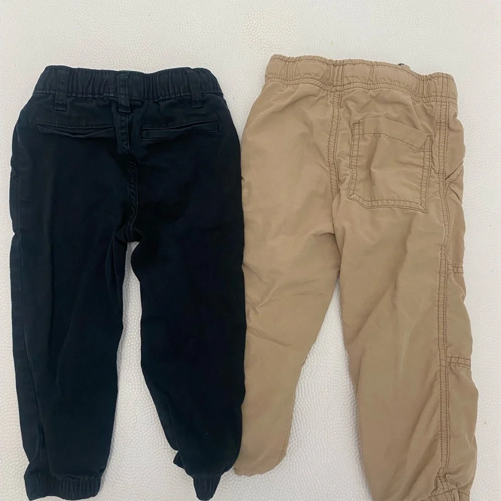 Boys 2T Gymboree Black and Tan Pants Joggers Set